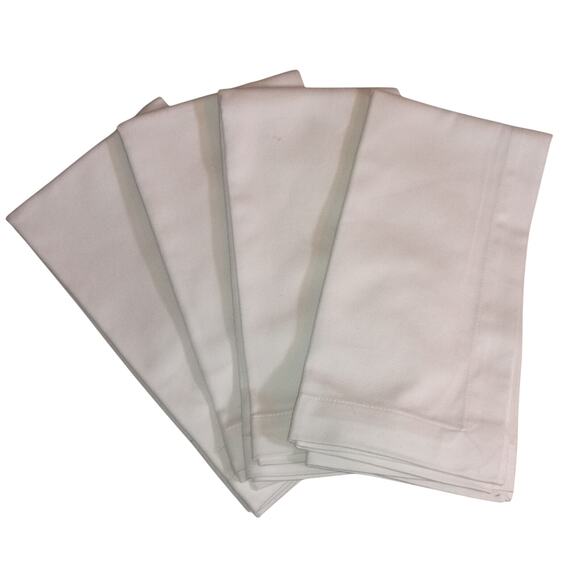 Pottery Barn 4 White Cotton Dinner Napkins - Picture 4 of 9
